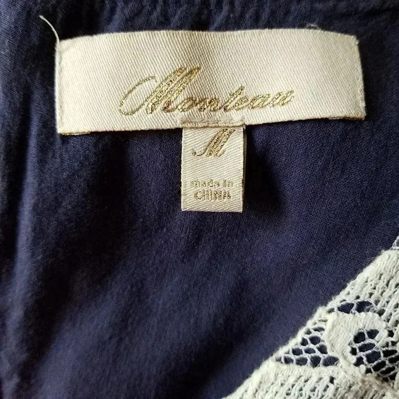 Monteau Lace Overlay Dress Medium Women High Low - Picture 5 of 5